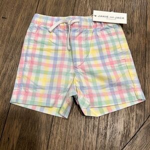 Janie and Jack Pastel Plaid Kids Shorts